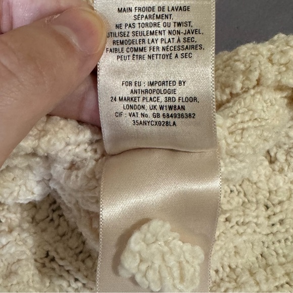 Anthropologie sweater women XS cotton blend long sleeve open knit white - Picture 7 of 10